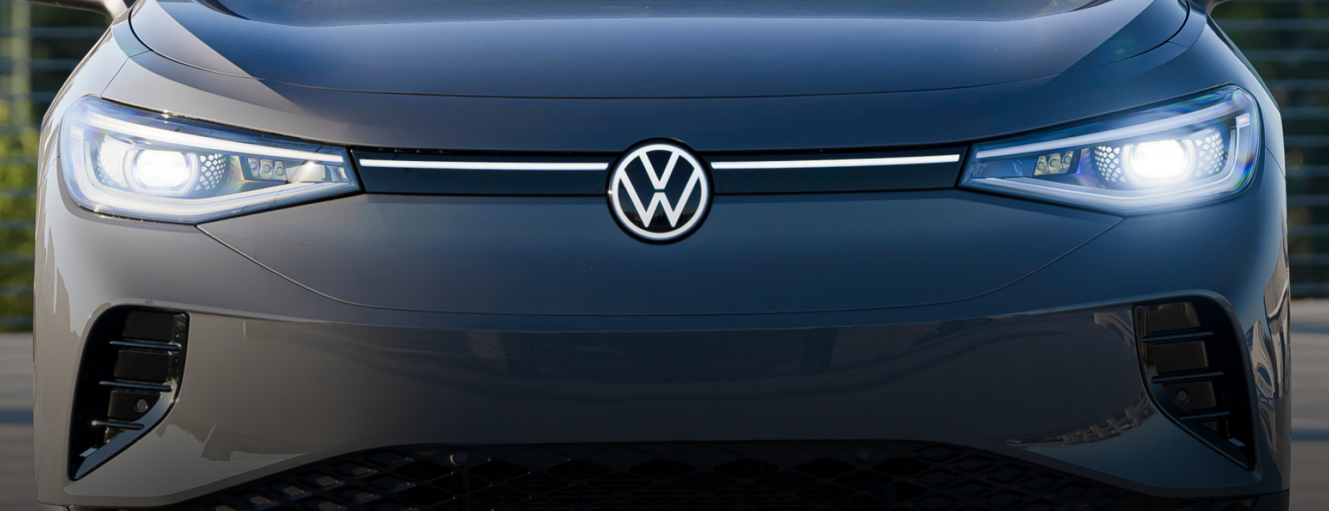 Close-up of the front of the Volkswagen ID.4 model
